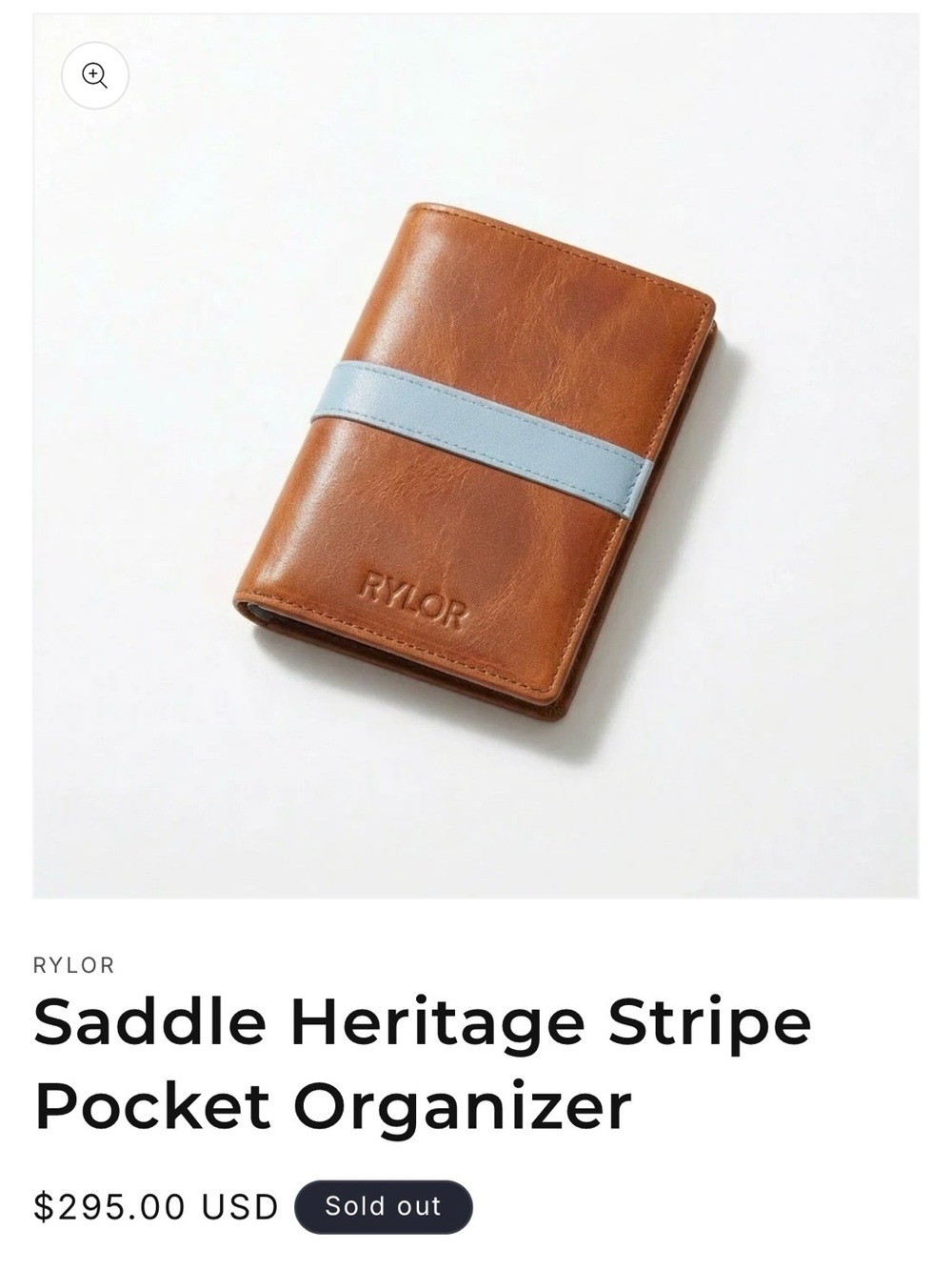 RYLOR Saddle Heritage Stripe Pocket Organizer - Saddle Brown & Light Blue